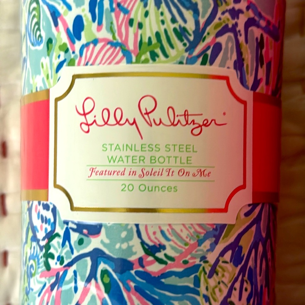 Lilly Pulitzer Pink & Blue Stainless Steel Water Bottle - Soleil It On Me Series
